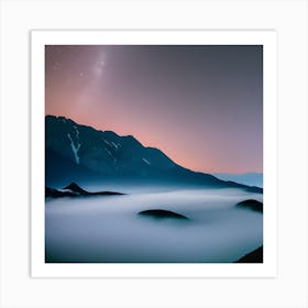 Night Sky With Clouds Art Print