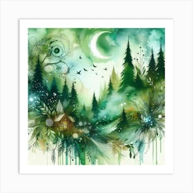 Eagle In The Forest Art Print