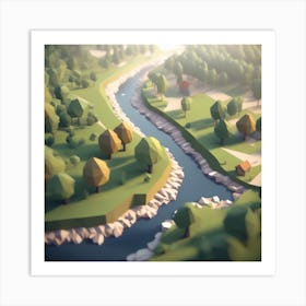 Low Poly Landscape 10 Art Print