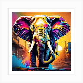 Colorful Elephant Painting Art Print