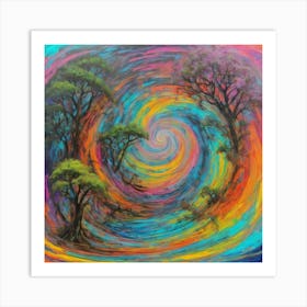 Spiral Tree Painting Art Print