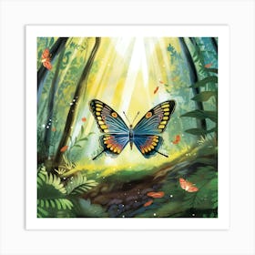 Butterfly In The Forest 1 Art Print