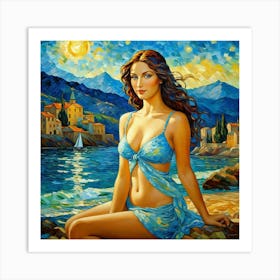 Woman On The Beach idk Art Print