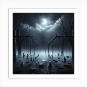 Dark Night In The Park Art Print