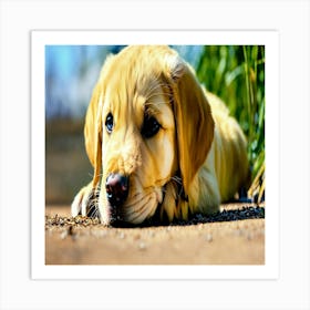 Golden Retriever Puppy 1 Art Print