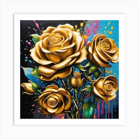 Gold Roses 5 Art Print