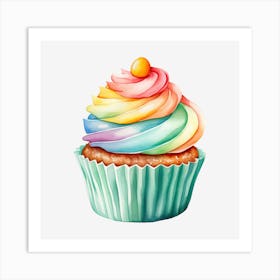 Rainbow Cupcake Art Print