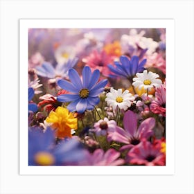 Flowers In A Field Art Print