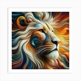 Abstract Lion Painting Art Print