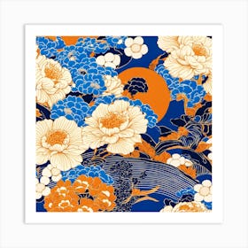 Asian Floral Pattern Art Print