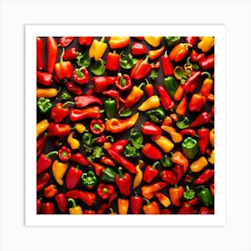 Frame Created From Bell Pepper On Edges And Nothing In Middle (85) Art Print