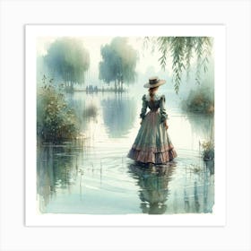 Lady In The Water Art Print