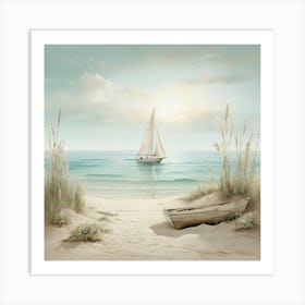 Sailboat On The Beach 3 Art Print