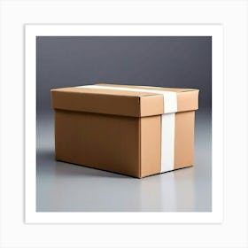 Mock Up Blank Box Parcel Cardboard Customizable Template Unprinted Clean Simple Minimalis (6) Art Print