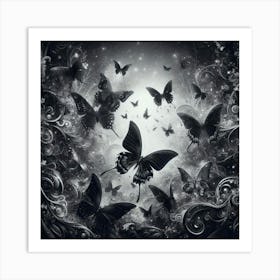 Black And White Butterflies 29 Art Print