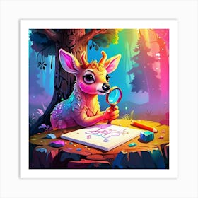 Deer In The Forest 40 Art Print