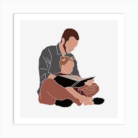 Father Reading To His Daughter Art Print