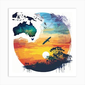 Australia At Sunset Art Print