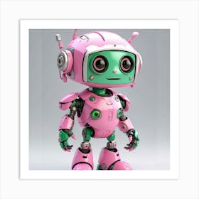 Pink Robot Art Print