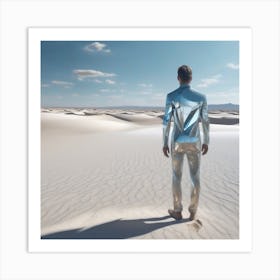 Man Standing In Desert Art Print