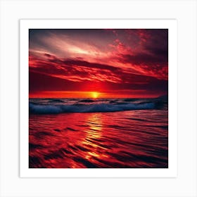 Sunset Over The Ocean 166 Art Print