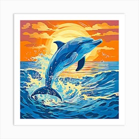 Dolphin Jumping In The Ocean 1 Art Print