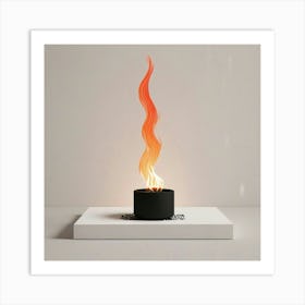 Fire Burning In A Candle Art Print