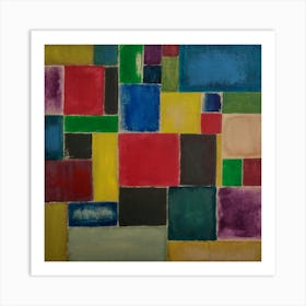 Wall Artwork with Squares Art Print