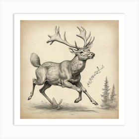 Deer In The Woods 9 Art Print