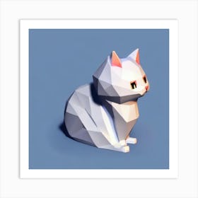 Polygonal Cat Low Poly Creatures Art Print