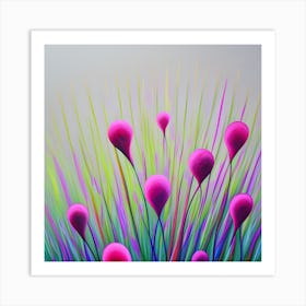 Pink Floral Abstract Art Print