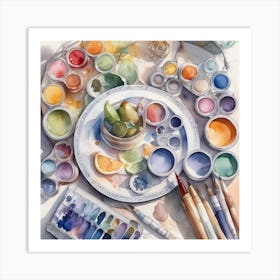 Color Harmony 1 Watercolor Art Print