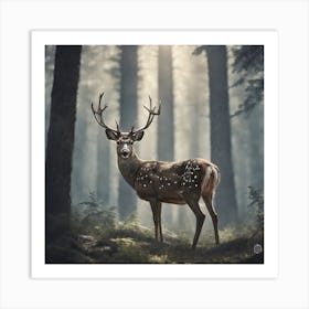 Deer In The Forest 240 Art Print