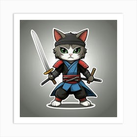 Samurai Cat 1 Art Print