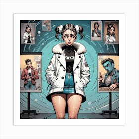 Girl In A Coat Art Print