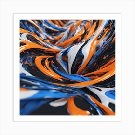 Abstract orange and blues Art Print