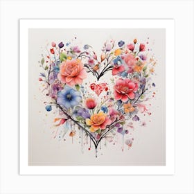 Heart Of Flowers 11 Art Print