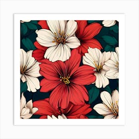 Seamless Floral Pattern 28 Art Print