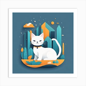 Cat In The City Art Print