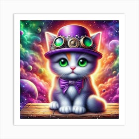 Steampunk Cat 4 Art Print