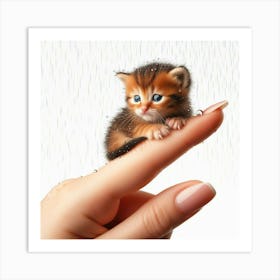 Kitten On A Finger Art Print