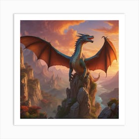 Dragon In The Mountains 1 Art Print