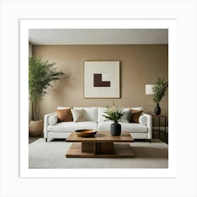 Beige Living Room 1 Art Print