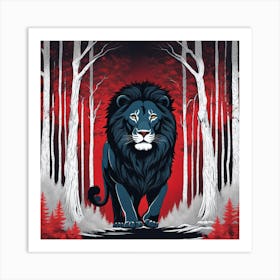 Lion In The Forest Art Print