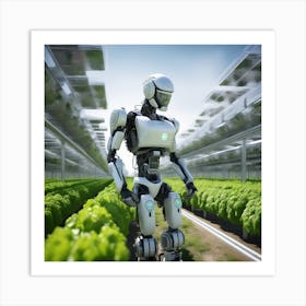 Robot In A Greenhouse 3 Art Print