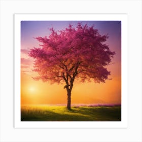 Tree At Sunset 1 Art Print