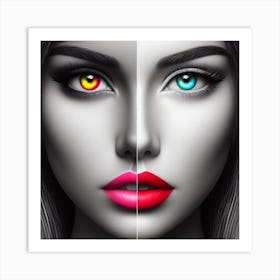 Two Faces Of A Woman 1 Art Print