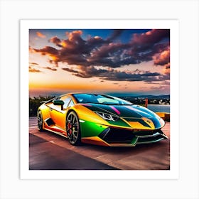 Rainbow Lamborghini 6 Art Print