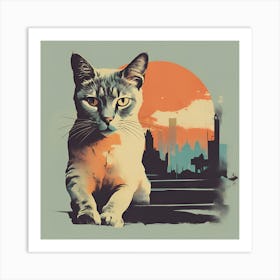 Cat In The City Art Print