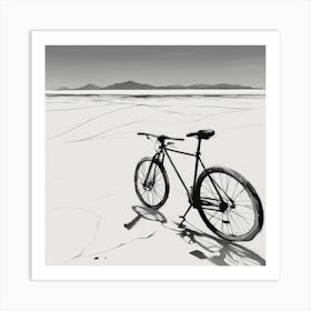 Bicycle In The Snow Art Print